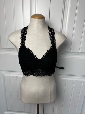 Aerie Black Crochet Lace Bralette